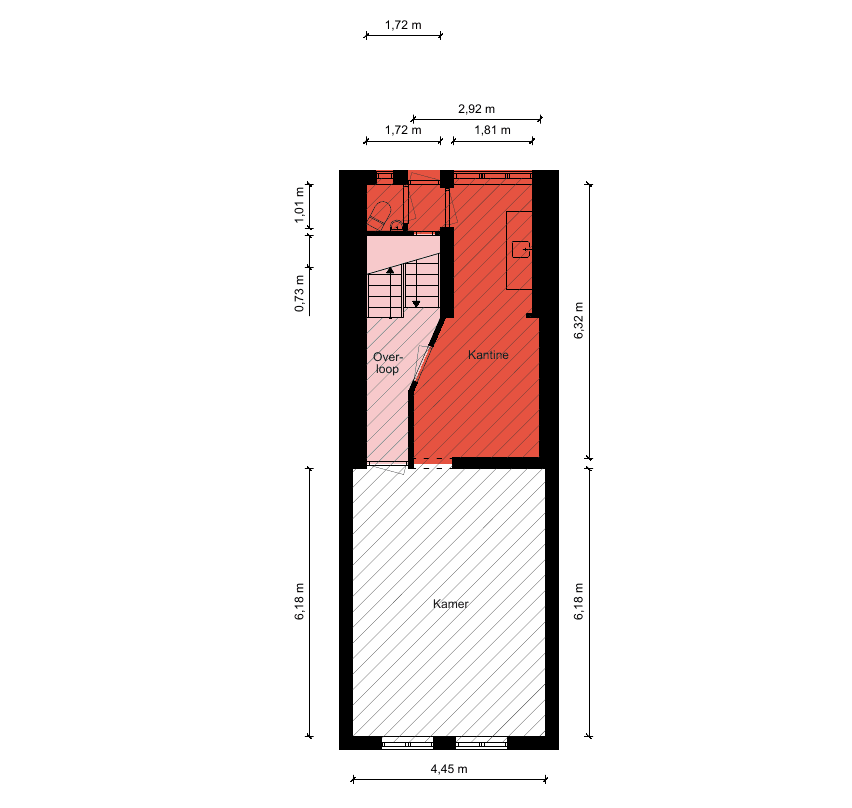 Plattegrond 1e verdieping